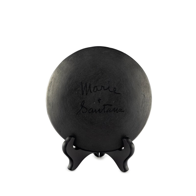 Maria and Santana Martinez (San Ildefonso, 1887-1980/1909-2002) Blackware Pottery Plate, Repeating F - 2