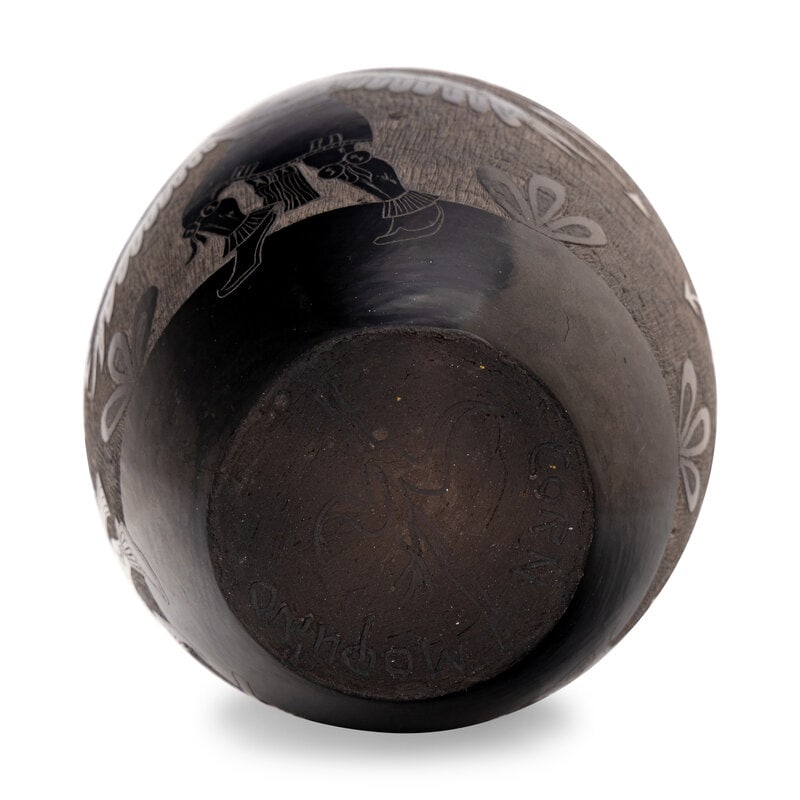 Corn Moquino (Santa Clara, 1929-2016) Blackware Sgraffito Pottery, Dancers - 3