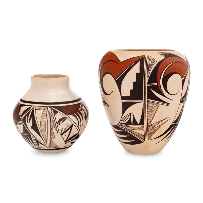 Joy and Marianne Navasie (Hopi-Tewa, 1919-2012 / 1951-2007) Polychrome Pottery Jars (1 of 3)