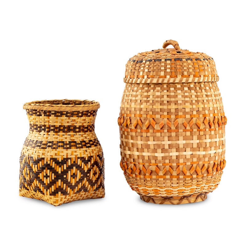 Rowena Bradley AND Mary Jane Lossiah (Cherokee, 1922-2003 / 20th century) Cherokee Baskets - 2