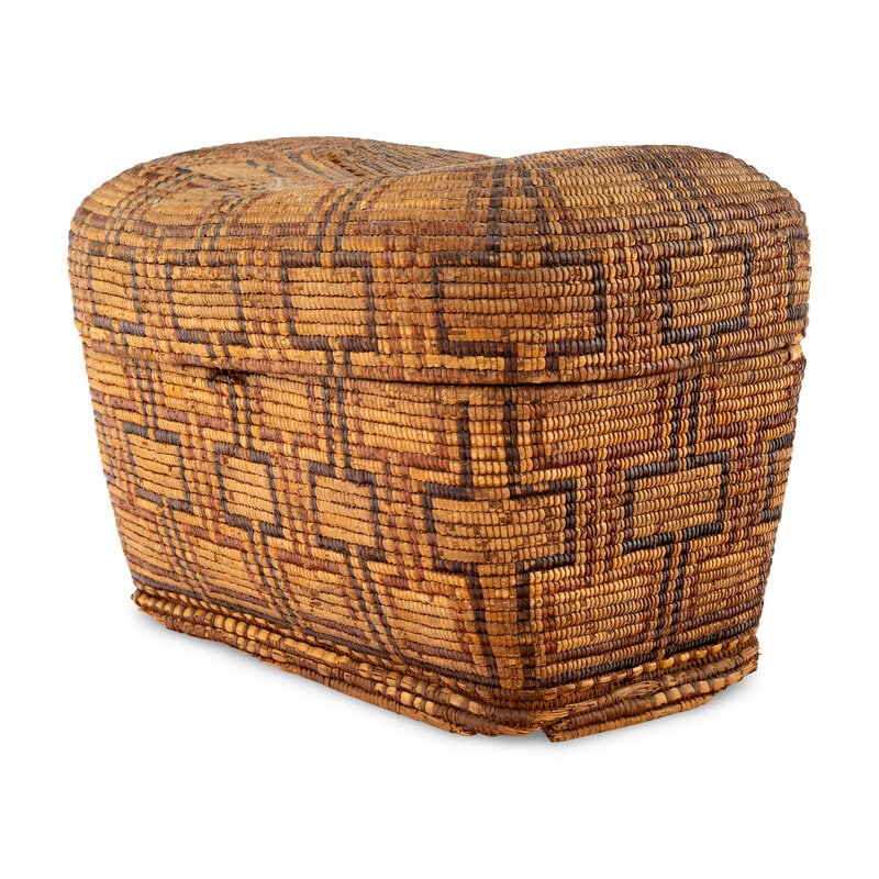 Thompson River Polychrome Imbricated Storage Basket - 2