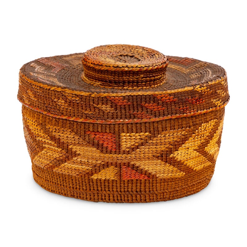 Tlingit Polychrome Rattletop Basket - 2