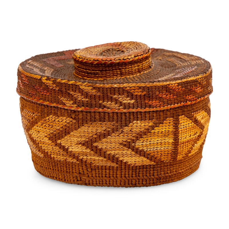 Tlingit Polychrome Rattletop Basket - 3