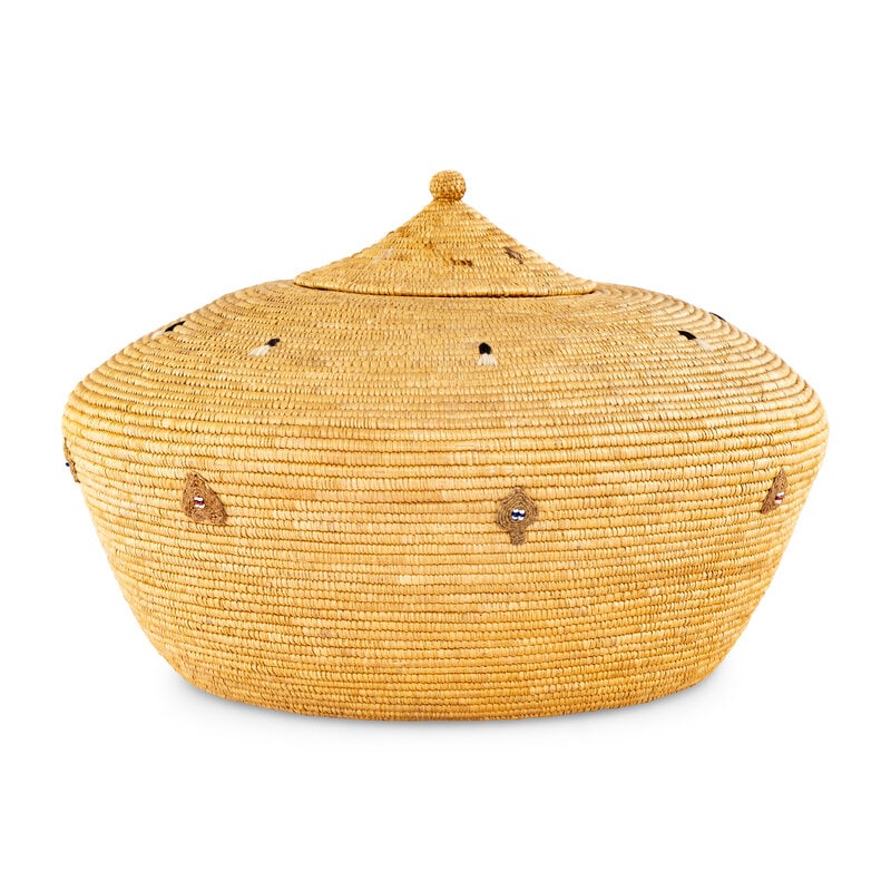 Yup'ik Basket, with Beaded Detailing - 3