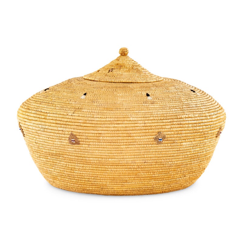 Yup'ik Basket, with Beaded Detailing - 6