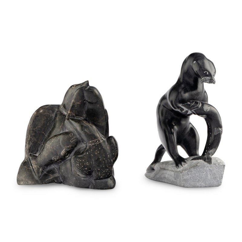 Thomassiapik Sivuarapik (Inuit [Puvirnituq], b. 1941) Otter and Salmon - 3