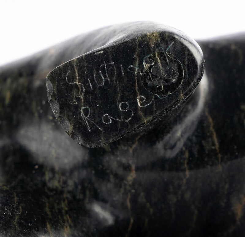 Inuit Carved Soapstone Walrus Head and Polar Bear - 8