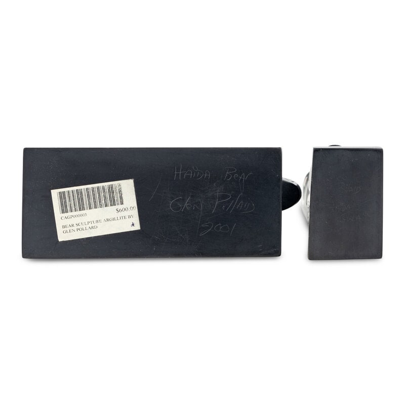 Glen Pollard (Haida, b. 1957) Argillite Bear AND Model Totem - 4