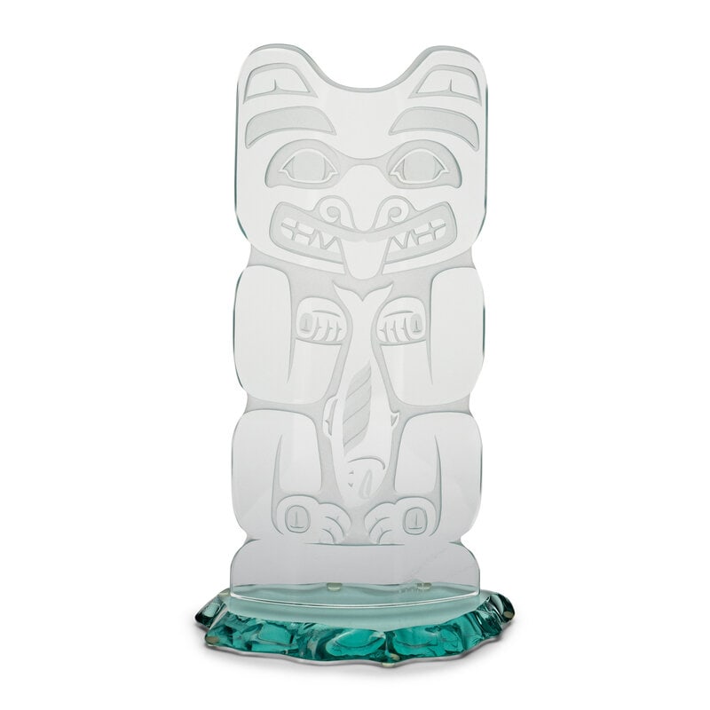 David Montpetit (Canadian, b. 1951) Glass Bear Totem, 163/250 - 2