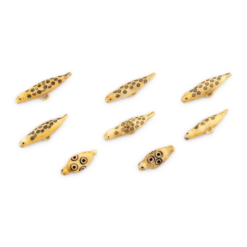 Alaskan Native Decorated Seal Buttons - 3