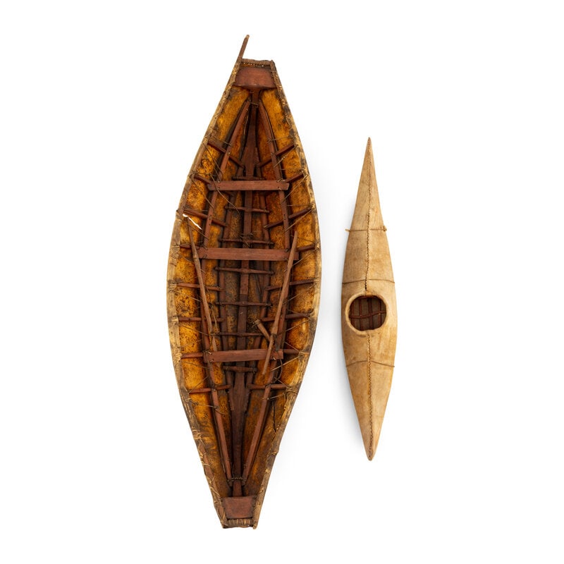 Yup'ik Model Kayak and Greenlandic Umiak - 2