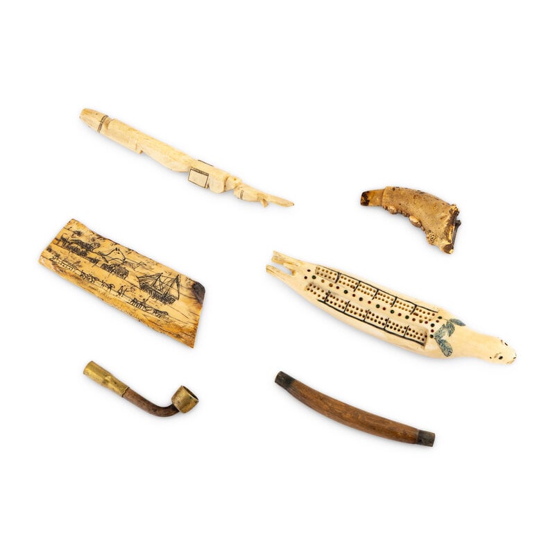 Alaskan Native Cribbage Board, Siberian Pipe, and Assorted Decorated Objects (1 of 3)