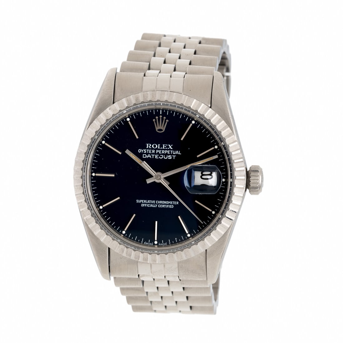 Rolex, Ref. 16030, Stainless Steel 'Datejust' Watch With Rare 'Opticolor' 'Blue Confetti' Dial (1 of 2)
