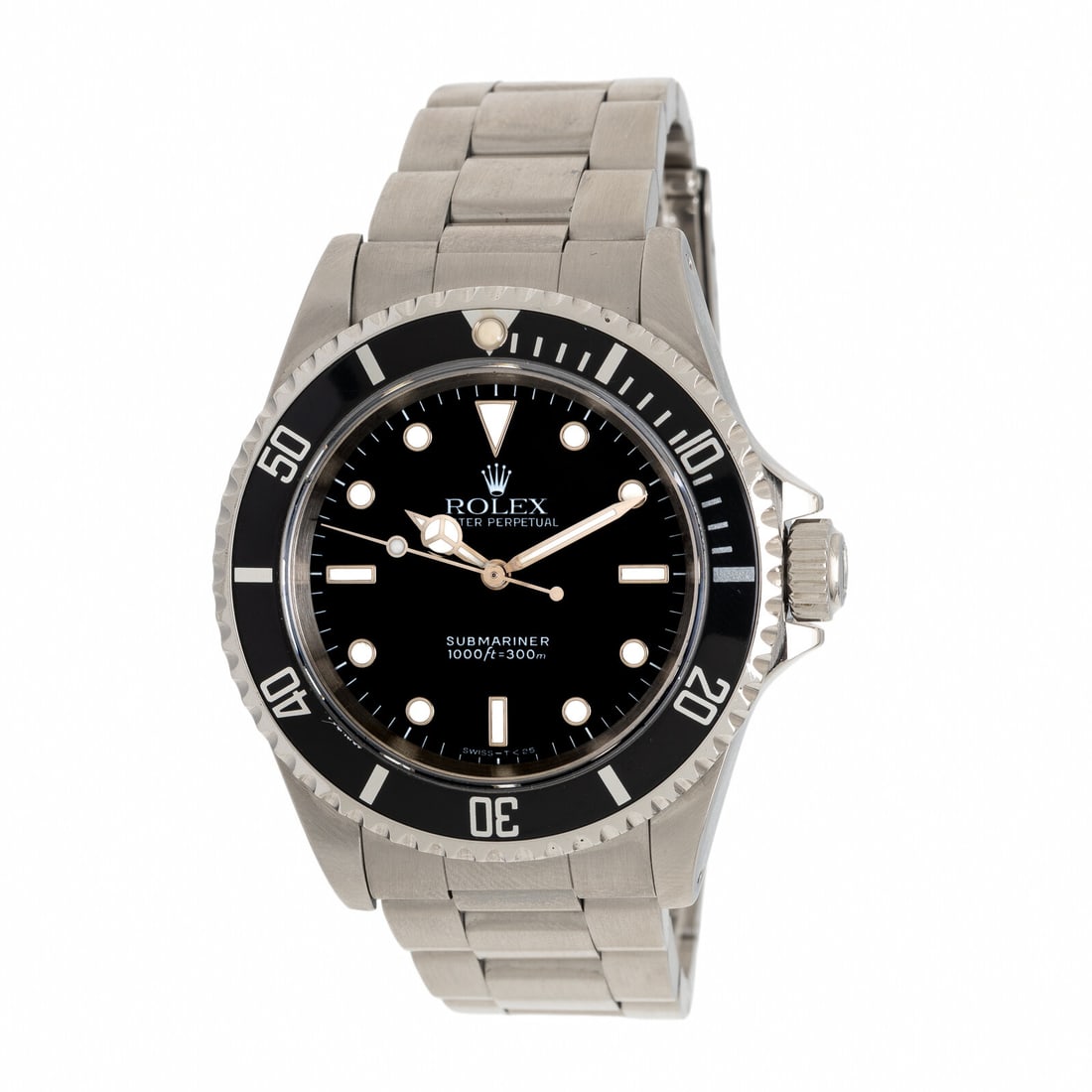 Rolex, Ref. 14060, Stainless Steel 'No Date' 'Submariner' Watch, with Box & Papers: Rolex, Ref. 14060, Stainless Steel 'No Date' 'Submariner' Watch, with Box & PapersMaker: RolexModel: SubmarinerReference number: 14060Serial number: S692661 Year: Circa 1993Case size: Approx. 40 m