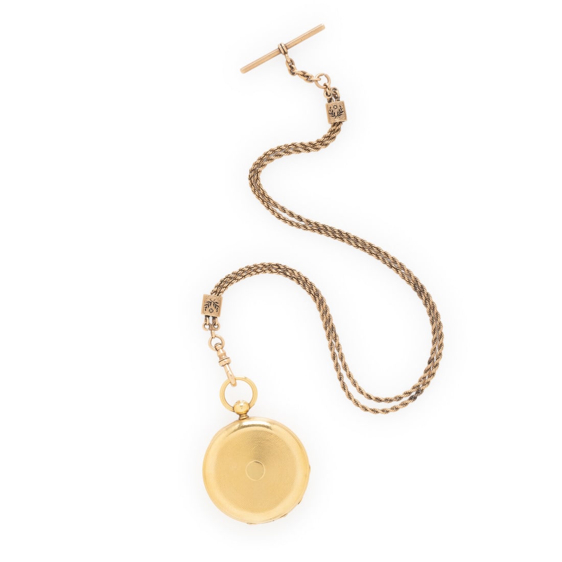 Patek Philippe, 18K Yellow Gold Pocket Watch with Watch Chain and Key Fob: Patek Philippe, 18K Yellow Gold Pocket Watch with Watch Chain and Key FobMaker: Patek PhilippeCase number: 32373Year: Circa 1845Case size: Approx. 40 mmCase material: 18K yellow goldDial: White enamel