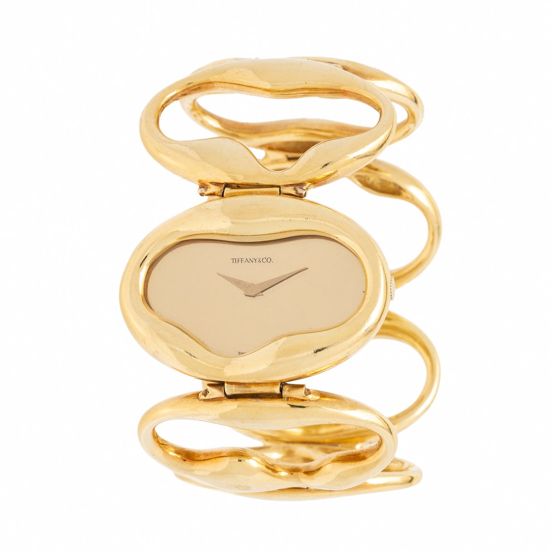 Chopard for Tiffany & Co., 18K Yellow Gold Watch: Chopard for Tiffany & Co., 18K Yellow Gold WatchMaker: Chopard for Tiffany & Co.Reference number: 5038-1Serial number: 38976 Year: Circa 1960sCase size: Approx. 42 x 26 mmCase material: 18K ye