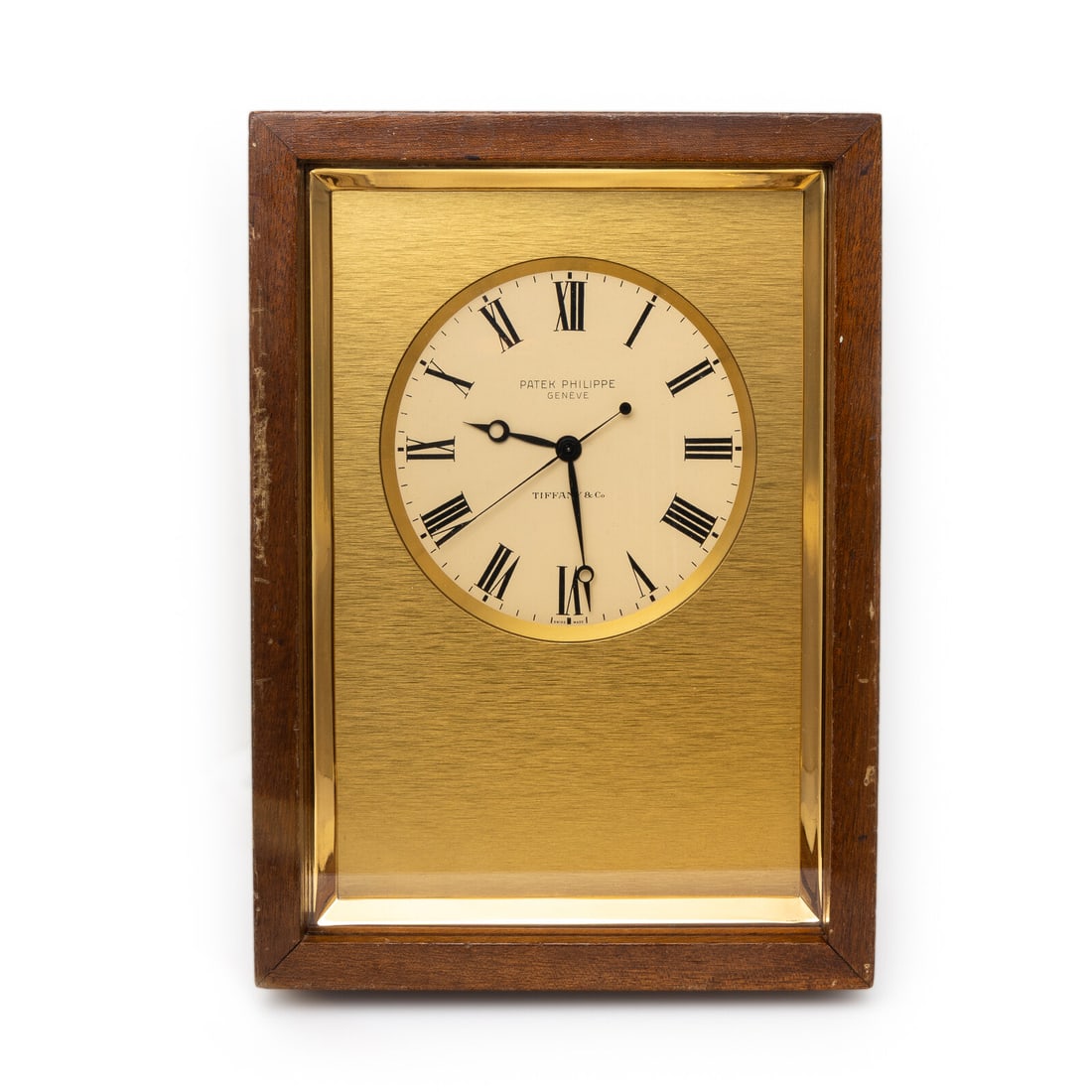 Patek Philippe for Tiffany & Co., Ref. E1200, Gilt Aluminum 'Naviquartz' Table Clock (1 of 7)