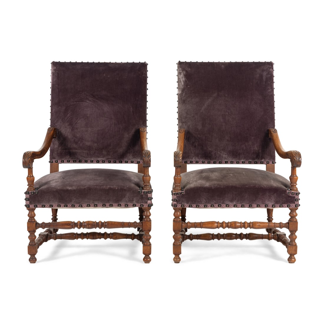 A Pair of Henry II Style Carved Fruitwood Fauteuils (1 of 3)