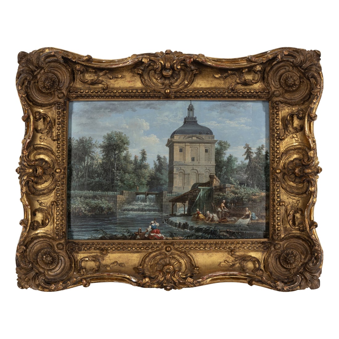French School (Mid-18th Century): French School (Mid-18th Century) Les Lavandières des Chantilly oil on panel 7 1/2 x 10 1/2 inches. Property from the Estate of Richard and Annette Bloch, Kansas City, Missouri This lot is located