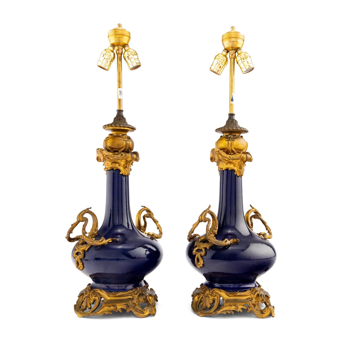 A Pair of Louis XV Style Gilt Bronze Mounted Cobalt Porcelain Vases (1 of 5)