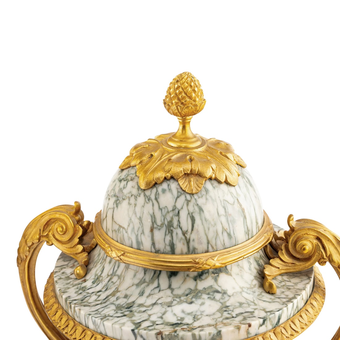 A Pair of Louis XVI Style Marble and Gilt Bronze Mounted Urns - 4