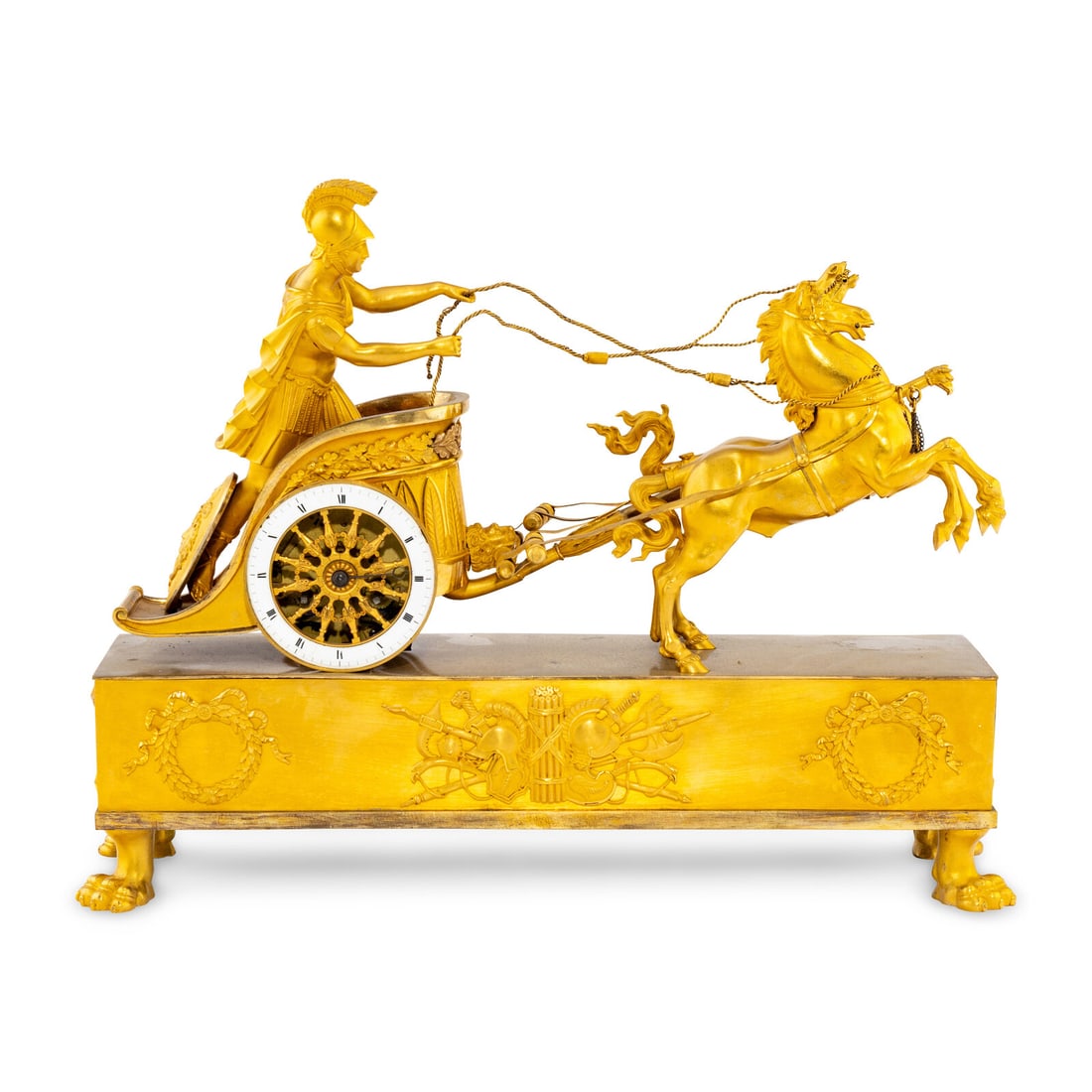An Empire Gilt Bronze Figural Mantel Clock (1 of 7)