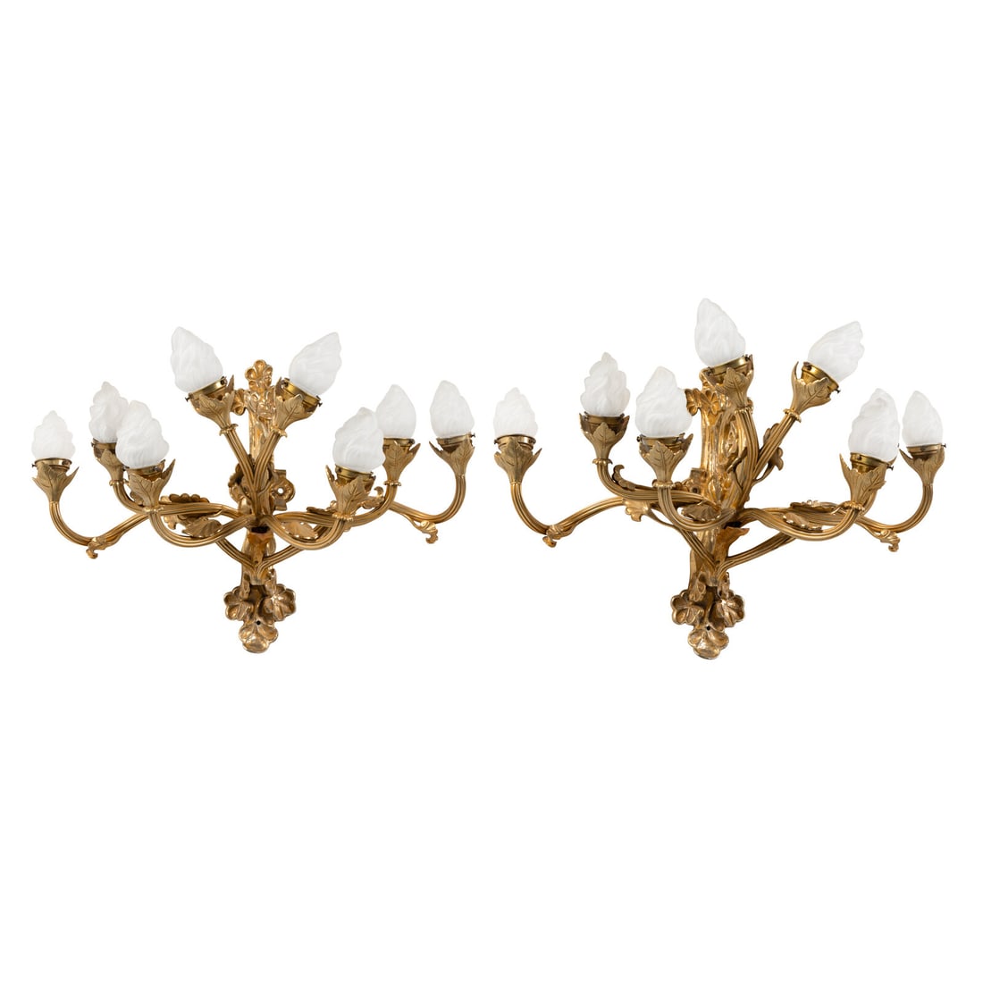 A Pair of French Gilt Bronze Eight-Light Sconces (1 of 4)
