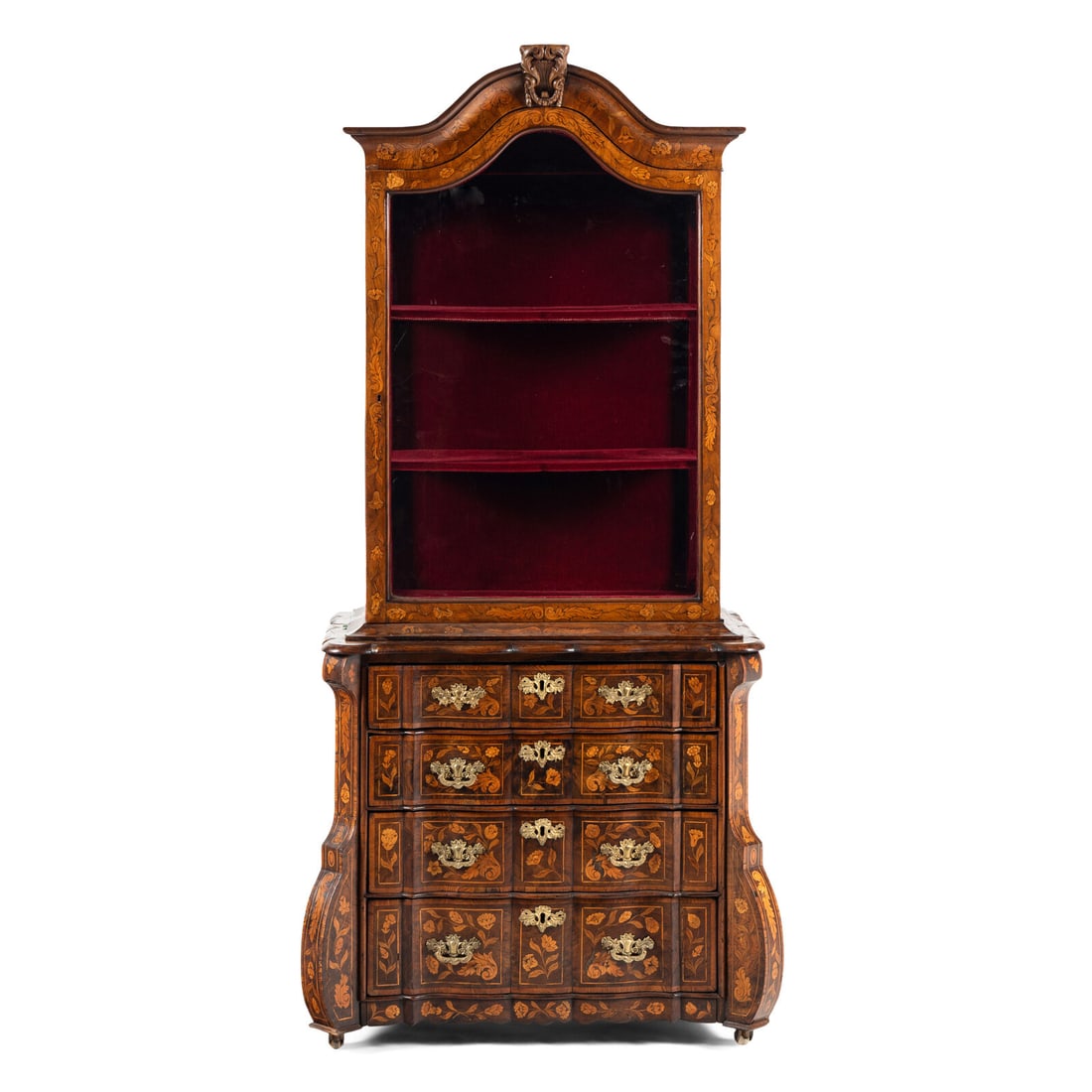 A Dutch Marquetry Bookcase on Chest (1 of 4)