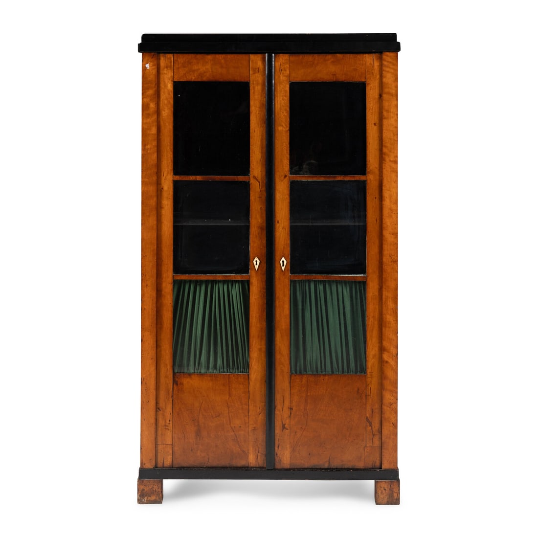 A Biedermeier Figured Maple and Part-Ebonized Bookcase (1 of 2)