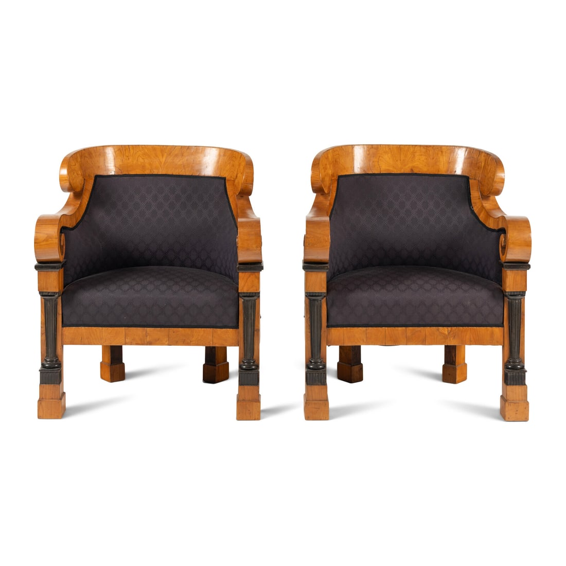 A Pair of Biedermeier Part-Ebonized Ash Armchairs (1 of 3)