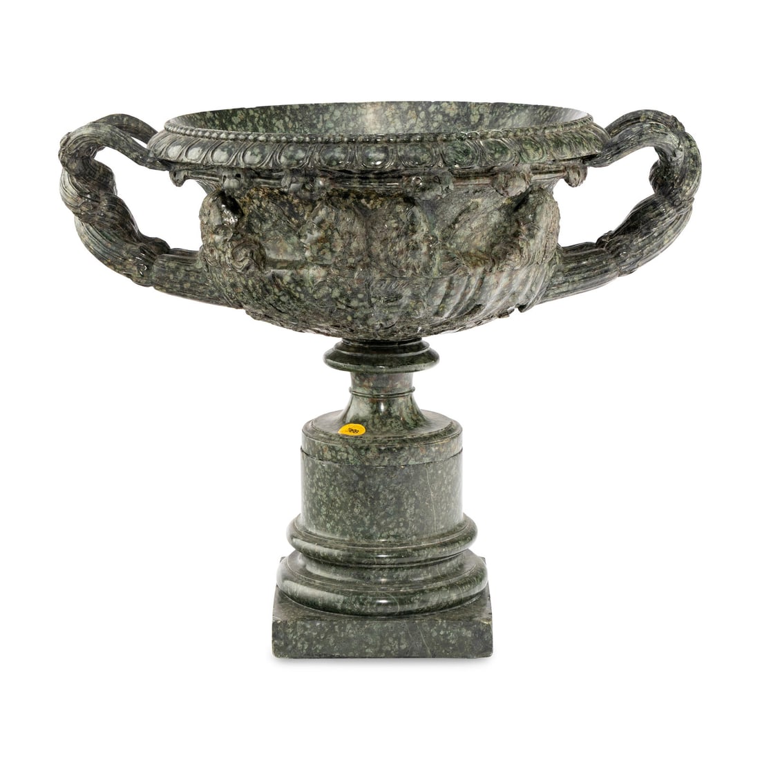 An Italian Neoclassical Marble Model of the Warwick Vase: An Italian Neoclassical Marble Model of the Warwick Vase First Half 20th Century Height 19 x width over handles 24 x depth 17 inches. Property of a California Collector This lot is located in Chicago.