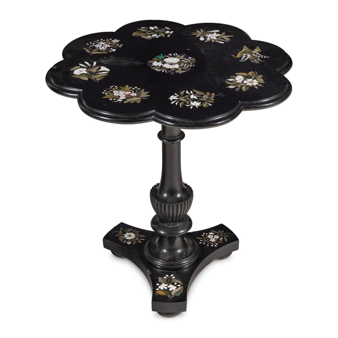 A Pietra Dura Center Table: A Pietra Dura Center Table 19th Century Height 25 1/4 x diameter 26 1/4 inches. Property of a California Collector This lot is located in Chicago.