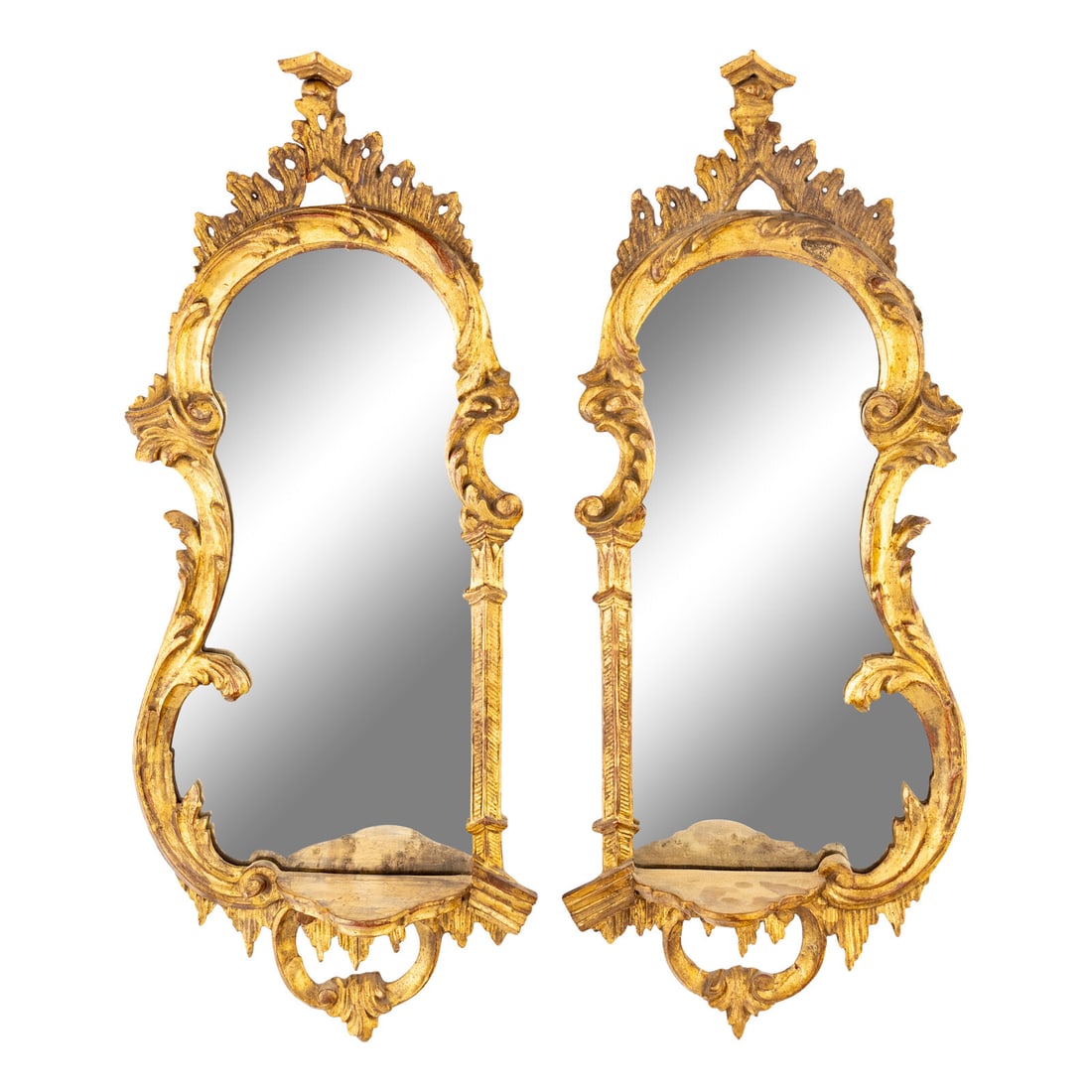 A Pair of George III Style Giltwood Mirrored Wall Brackets (1 of 3)