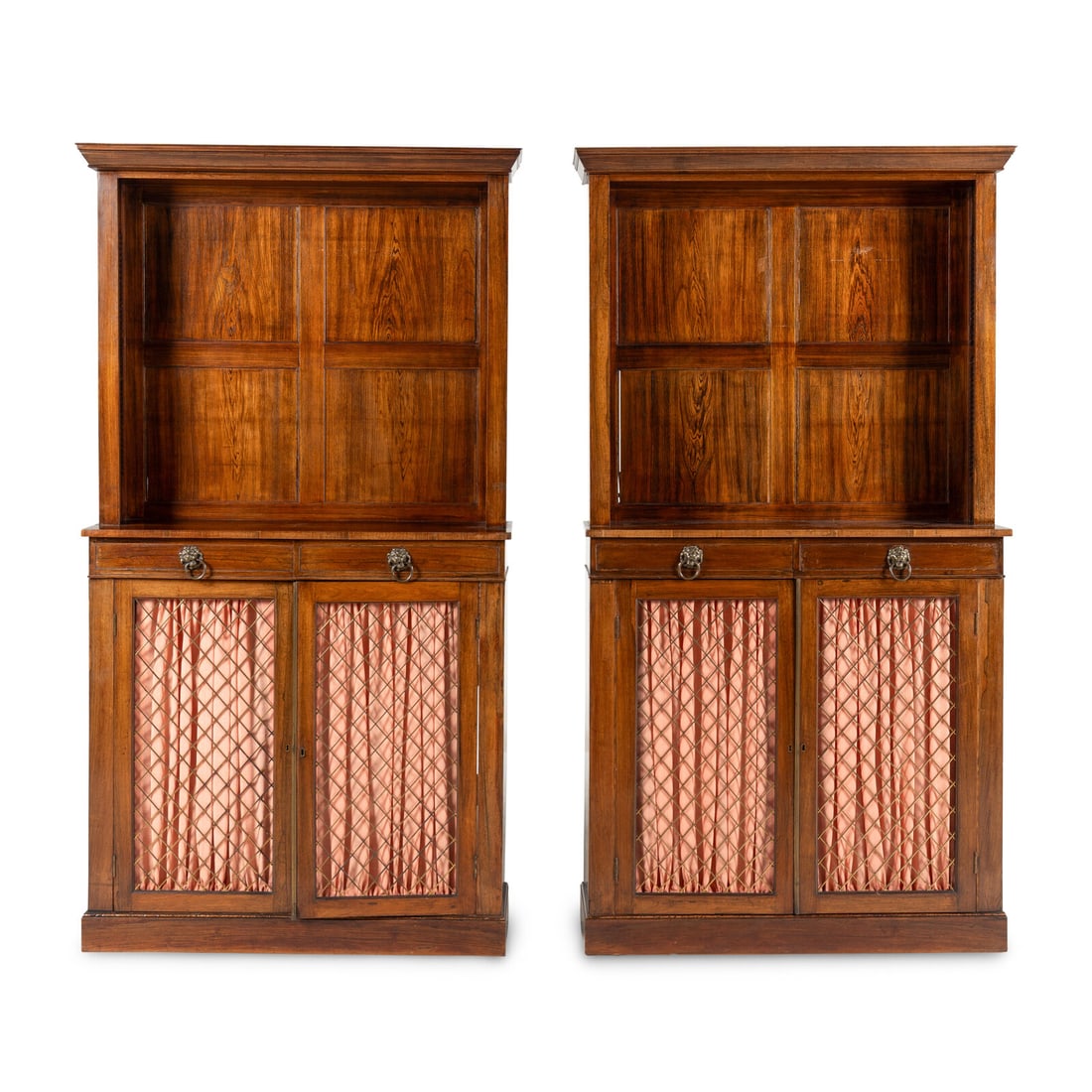 A Pair of Regency Style Rosewood and Grain-Painted Cabinets (1 of 2)