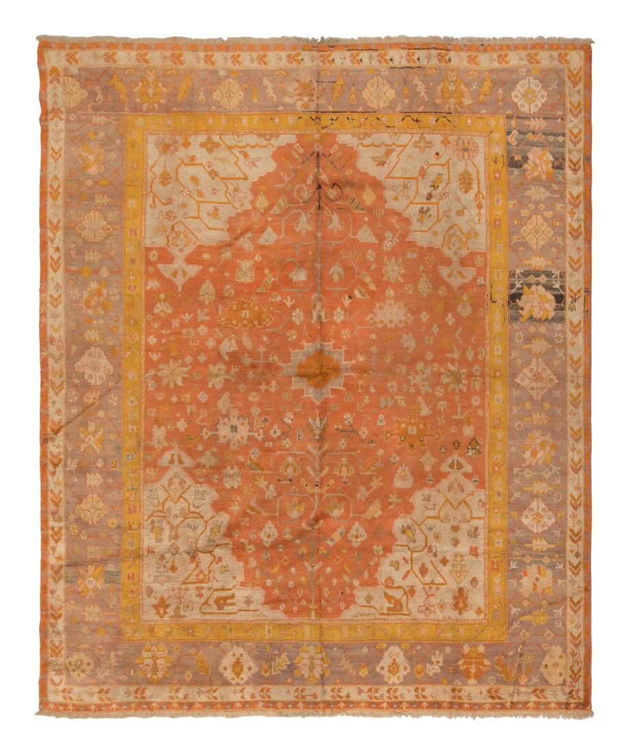 An Oushak Carpet: An Oushak Carpet West Anatolia, Late 19th/Early 20th Century 15 feet 3 inches x 13 feet 1 inch. Property from a Private Family Trust This lot is located in Chicago.