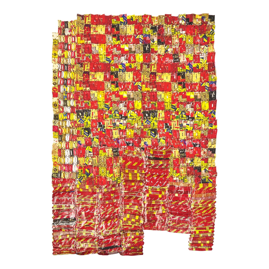 El Anatsui (Ghanaian, b. 1944) Striped Flags, 2023: El Anatsui (Ghanaian, b. 1944) Striped Flags, 2023 inkjet pigment print in colors with irregular hand-cut edges, with printed, hand-cut and hand-sculpted aluminum collage, and copper wire signed, date