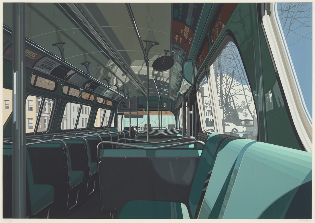 Richard Estes (American, b. 1932) Bus Interior (from Urban Landscapes III), 1981 (1 of 4)