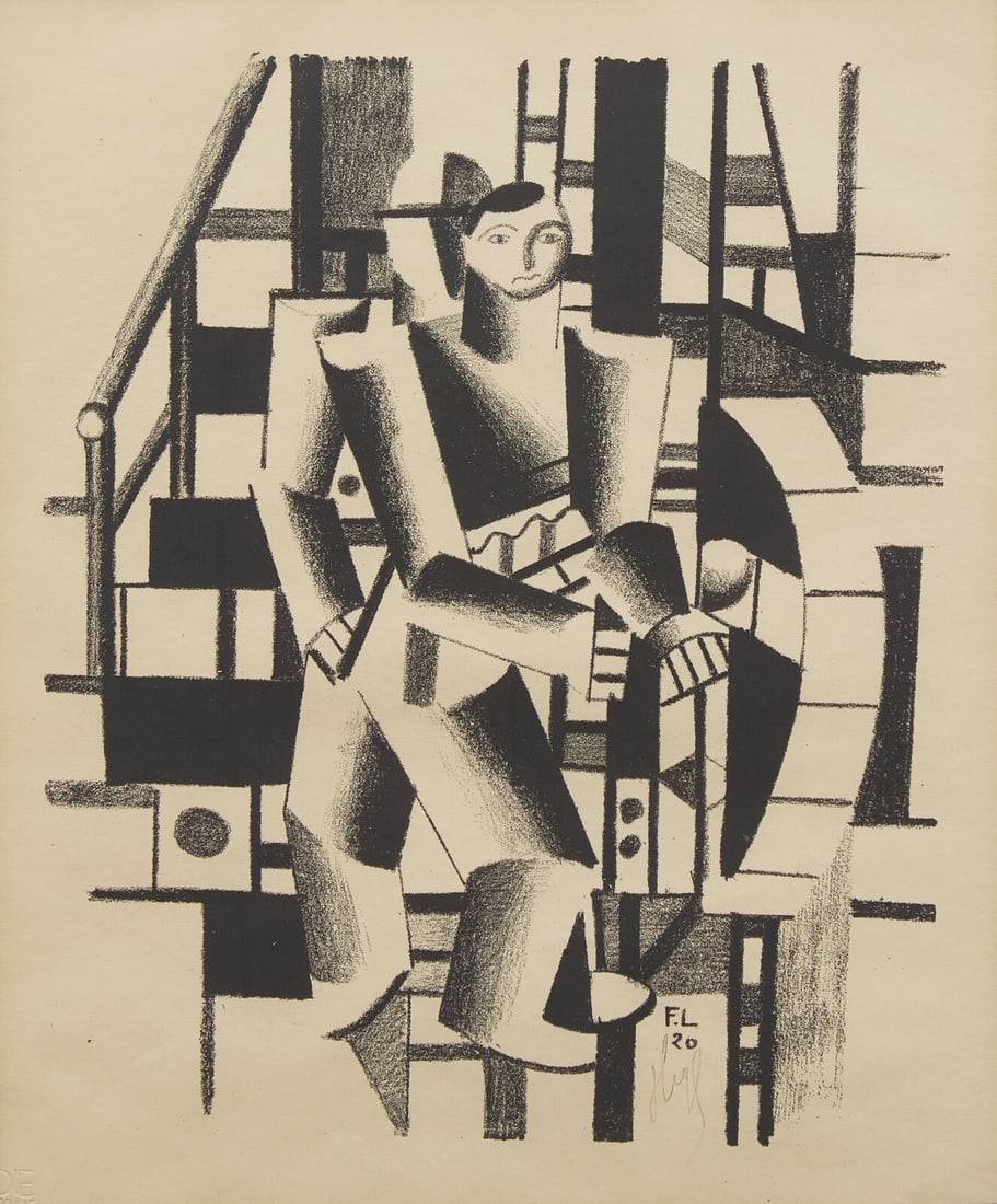 Fernand Léger (French, 1881-1955) Composition with Two Persons (The Mechanic), 1920 (1 of 3)