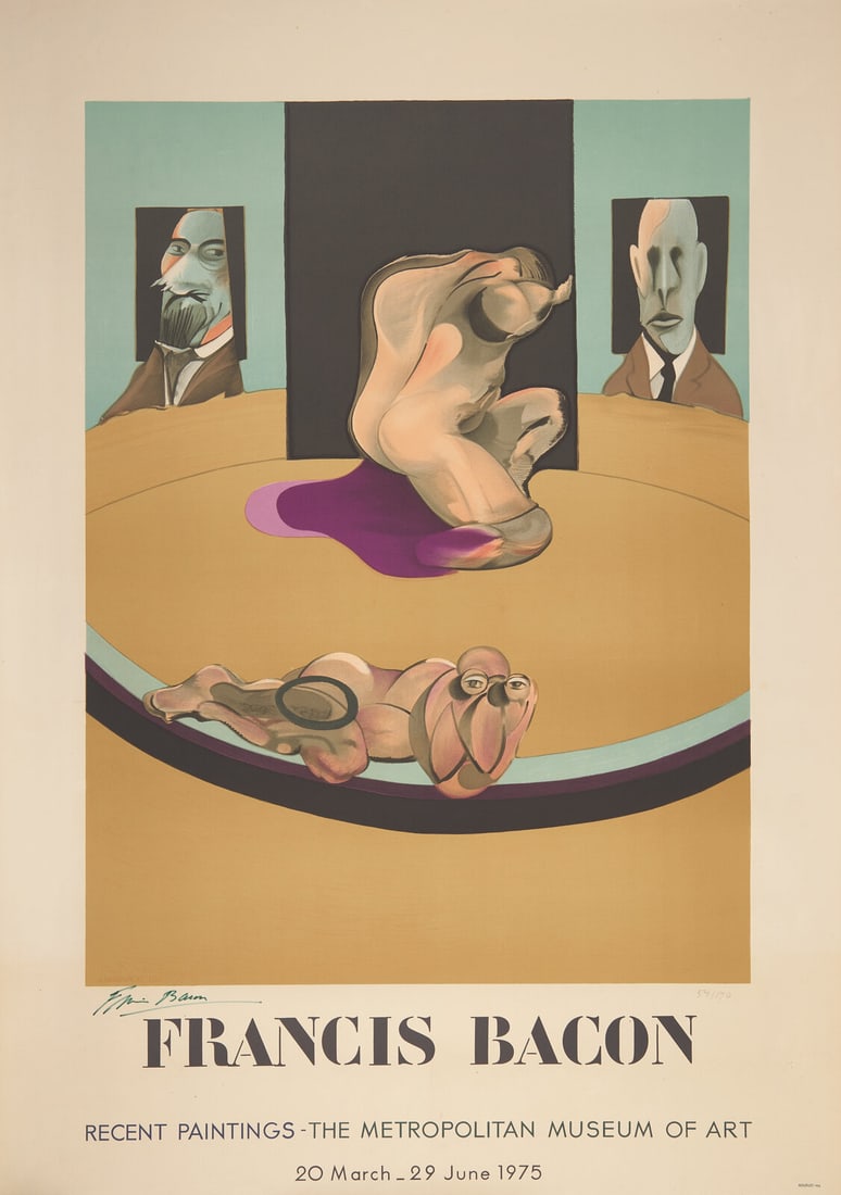 Francis Bacon (British, 1909-1992) Metropolitan Museum of Art, 1975: Francis Bacon (British, 1909-1992) Metropolitan Museum of Art, 1975 lithograph in colors on Arches signed in green ink and numbered 54/170 in pencil 45 1/5 x 33 7/8 inches. This lot is located in Phil