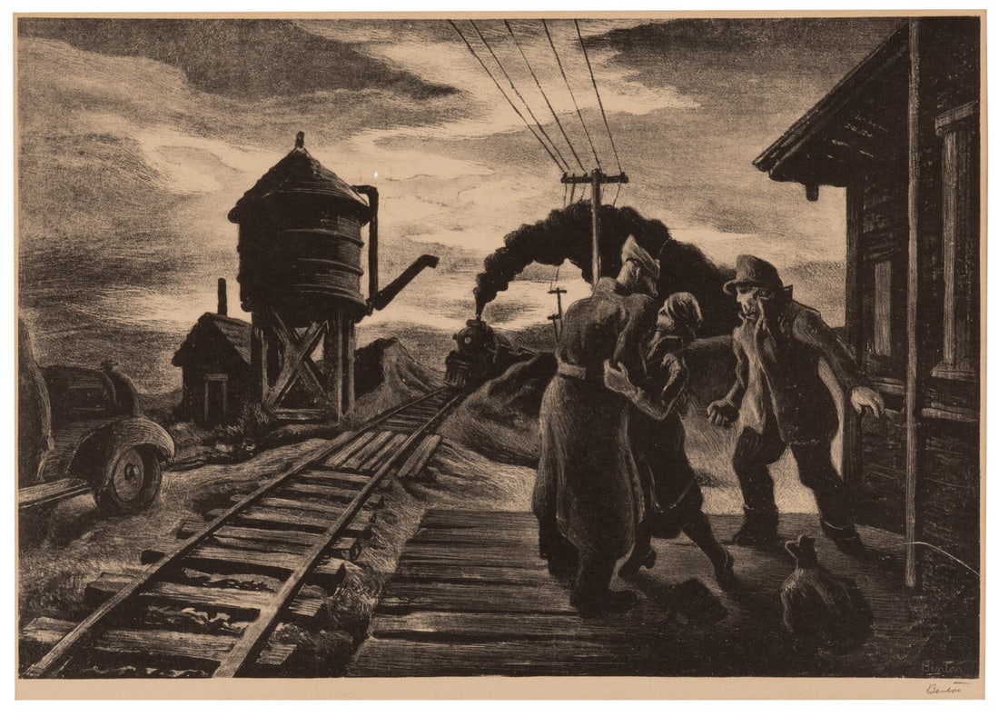 Thomas Hart Benton (American, 1889-1975) Morning Train, 1943 (1 of 3)