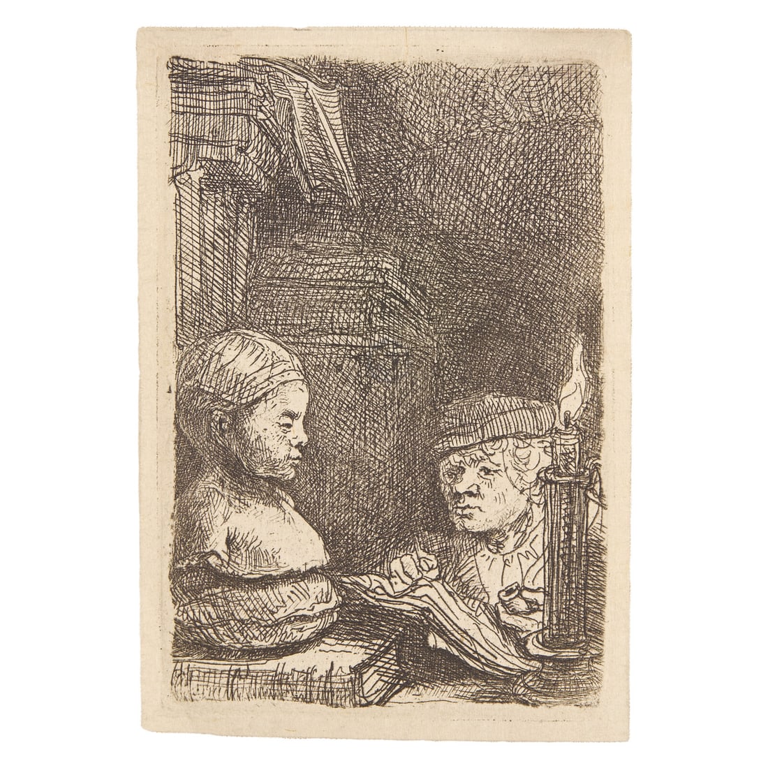 Rembrandt van Rijn (Dutch, 1606–1669) Man Drawing from a Cast, 1641 (1 of 3)