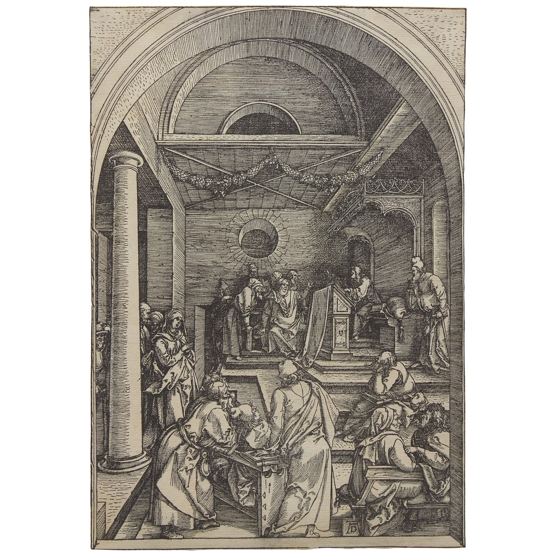 Albrecht Dürer (German, 1471–1528) Christ Among the Doctors (from Life of the Virgin), (1 of 4)