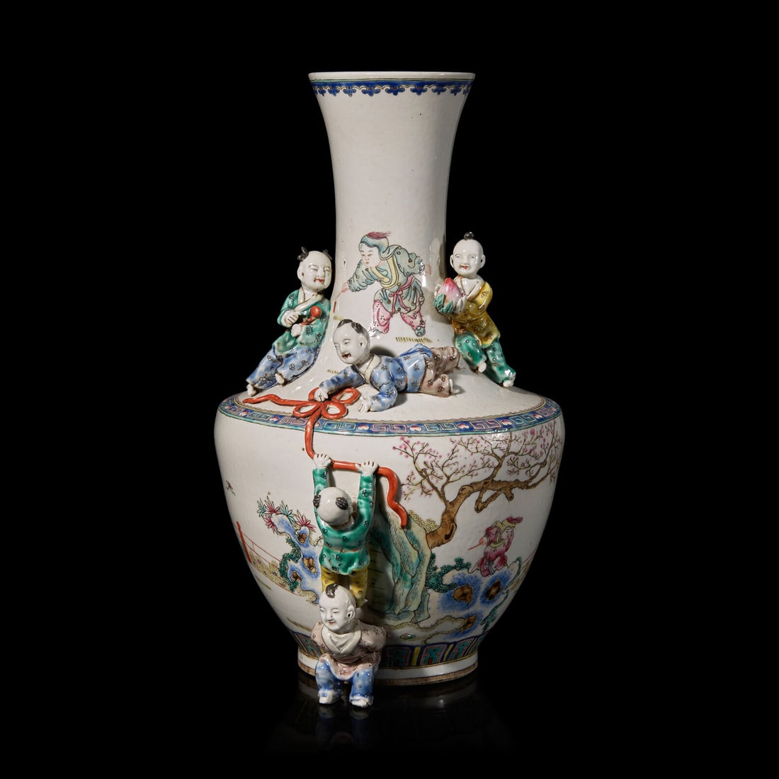 A Chinese Enameled Porcelain "Boys" Vase 粉彩童子圖賞瓶 (1 of 3)
