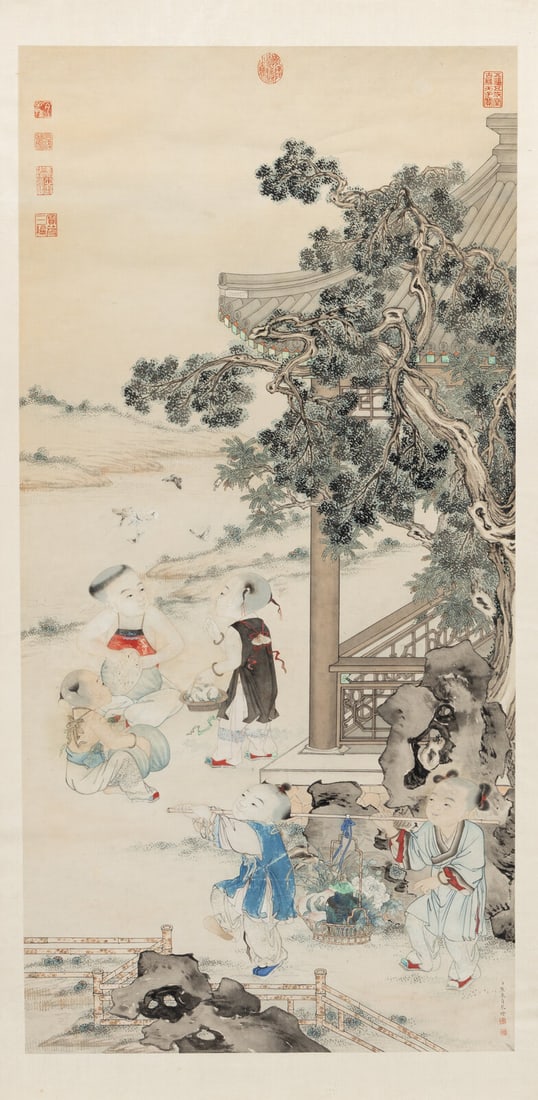 After Jiao Bingzhen (Chinese, 1689-1726) 焦秉貞（款） (1 of 7)