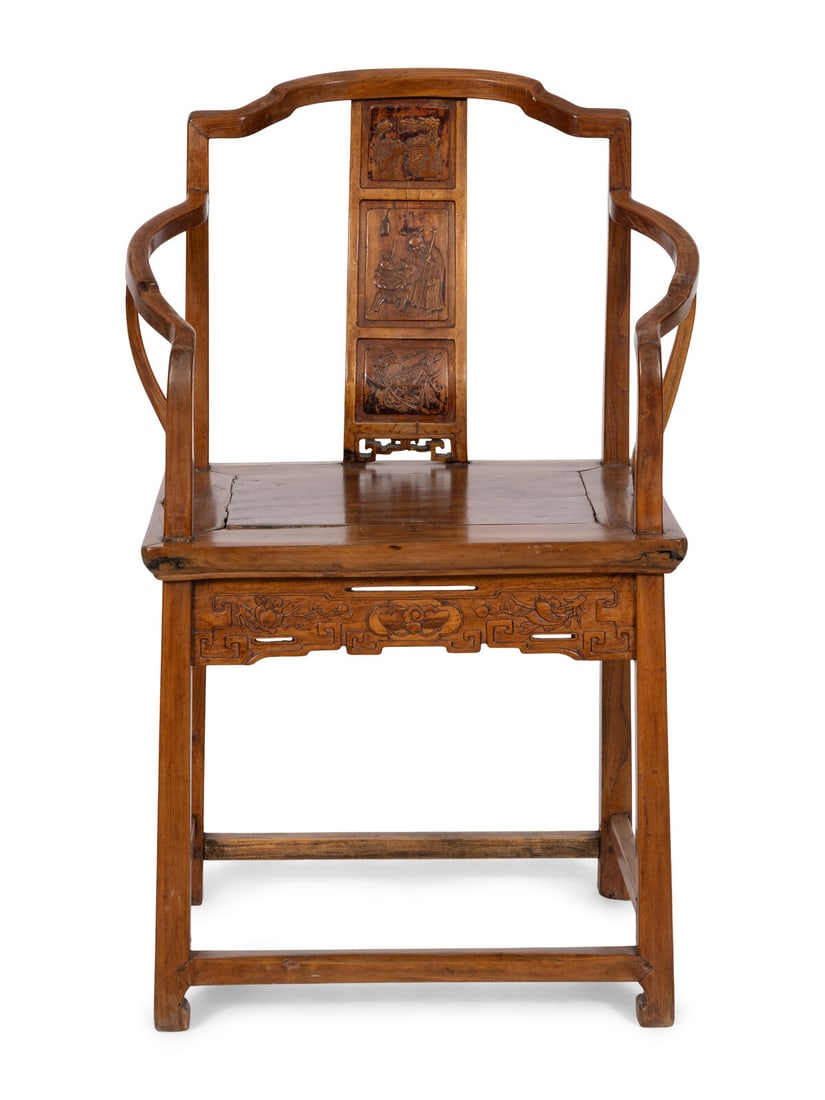 A Chinese Carved Hardwood Armchair, Late 19th-Mid 20th Century 晚清-民國 (1 of 3)