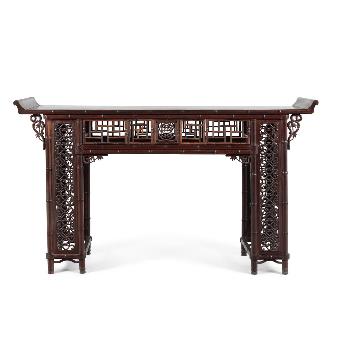 A Chinese Hardwood Faux Bamboo Altar Table, Qiaotou'an, 20th Century 近代 硬 (1 of 2)