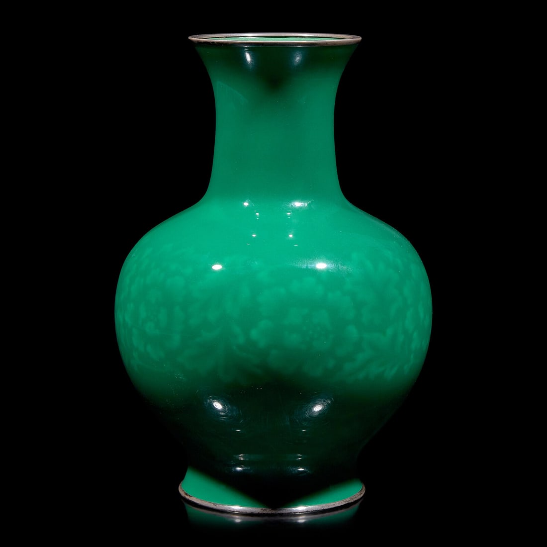 A Japanese Silver-Mounted Enamel Vase, Ando Jubei Studio, Circa 1950-1960 (1 of 2)