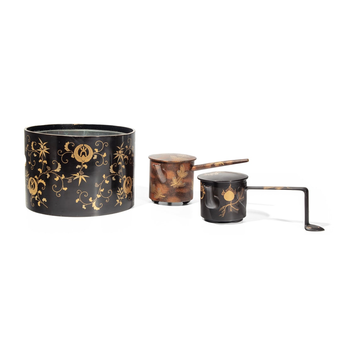 Three Japanese Gold and Black Lacquer Wares, 19th Century (1 of 3)