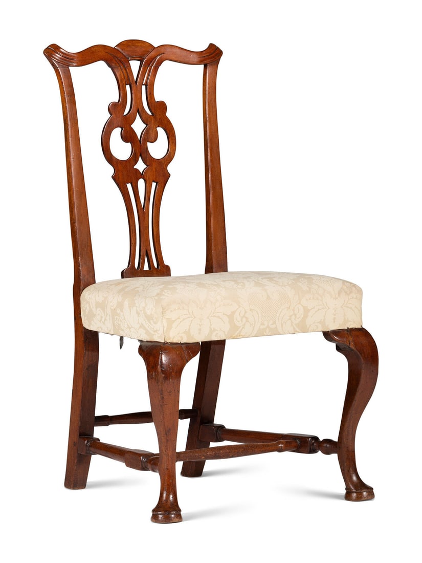 A Queen Anne Carved Cherrywood Owl's Eye Side Chair (1 of 4)