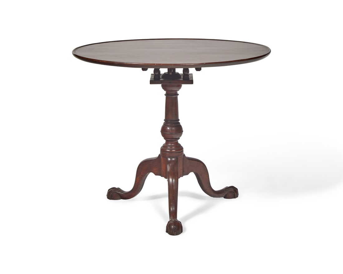 A Chippendale Carved Mahogany Tilt-Top Tea Table (1 of 3)